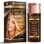 HERBBY Hair Lightening Shampoo, Bleach-Free with 9 Herbals Formula for Lightening Black, Dark & Medium Hair Colors – Instant Lightening with each use, No Damage – 250ml