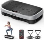 HTM Vibration Plate Exercise Machine, 9 Modes & 120 Speeds, Body Shake Plate with Resistance Bands Slot & Remote Control, Shake Board for Weight Loss Fat Burner Home Fitness Workout