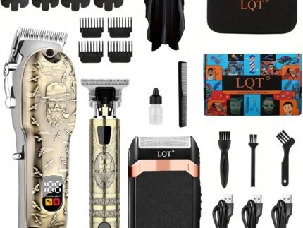 Hair Clippers Set for Men, Hair Clipper Trimmer with LED Display, Professional Cordless Hair Clipper Shaver Beard Trimmer, Hair Cutting Machine for Men, Holiday Gift for Him Father’s Day Gift
