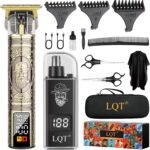 Hair Clippers for Men 2 in 1 Beard and Mustache Trimmer for Men T Liners Trimmers Electric Cordless Nose and Ear Hair Trimmer Grooming Kit with Bag, to Son Husband Father Men's Gifts