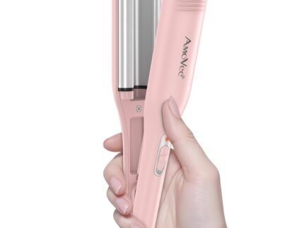 Hair Crimper, Professional 1/2 Inch Curling Iron, 3 Ceramic Barrels Hair Waver with Small Negative Ions, Dual Voltage for Home and Travel