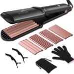 Hair Crimper for Women, 4-in-1 Ceramic Crimper Tool Flat Crimping Iron