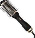 Hair Dryer Brush, One-Step Hot Air Styler for Smooth, Frizz-Free Blowouts & Bouncy Curls, Ionic Thermal Straightener & Curler with Oval Barrel, Less Heat Damage, for All Hair Types