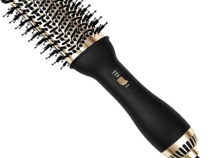 Hair Dryer Brush, One-Step Hot Air Styler for Smooth, Frizz-Free Blowouts & Bouncy Curls, Ionic Thermal Straightener & Curler with Oval Barrel, Less Heat Damage, for All Hair Types