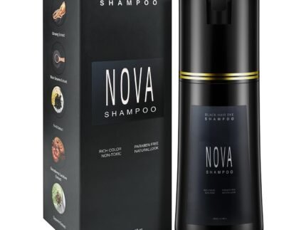 Hair Dye Shampoo & Champu Para Canas – Natural 3-in-1 Instant Gray Coverage for Men & Women (Black)