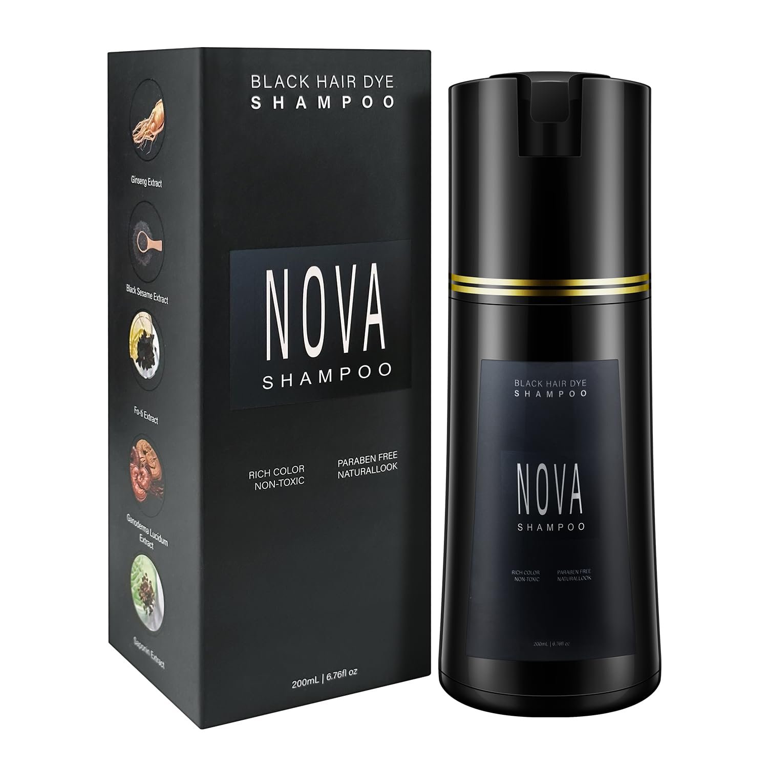 Hair Dye Shampoo & Champu Para Canas – Natural 3-in-1 Instant Gray Coverage for Men & Women (Black) Hair Dye Shampoo & Champu Para Canas – Natural 3-in-1 Instant Gray Coverage for Men & Women (Black)