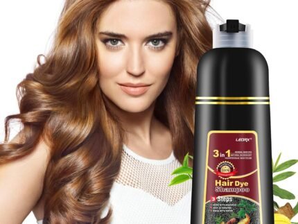 Hair Dye Shampoo, Leorx 3 In 1 Brown Color Shampoo Hair Dye For Refresh Hair Instant Herbal Coloring Shampoo For Women&Men – Tintes Para El Cabello Profesional – 16.9 oz