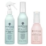 Hairitage Styling Bundle – Detangling Leave-in Conditioner Spray – Heat Protectant for Hair – Argan Oil Hair Oil Spray – For Dry Damaged + Curly, Fine, Wavy, Frizzy Hair – Sulfate Free – 3 Pack