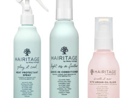 Hairitage Styling Bundle – Detangling Leave-in Conditioner Spray – Heat Protectant for Hair – Argan Oil Hair Oil Spray – For Dry Damaged + Curly, Fine, Wavy, Frizzy Hair – Sulfate Free – 3 Pack