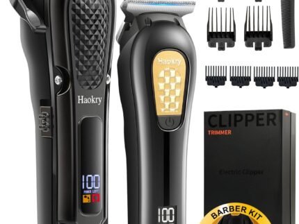 Haokry Hair Clippers & Trimmer for Men,Professional Barber Clippers and Trimmers Set,Mens Cordless Hair Clipper for Barbers Haircut Kit,Beard Trimmer,Rechargeable Electric Shaver
