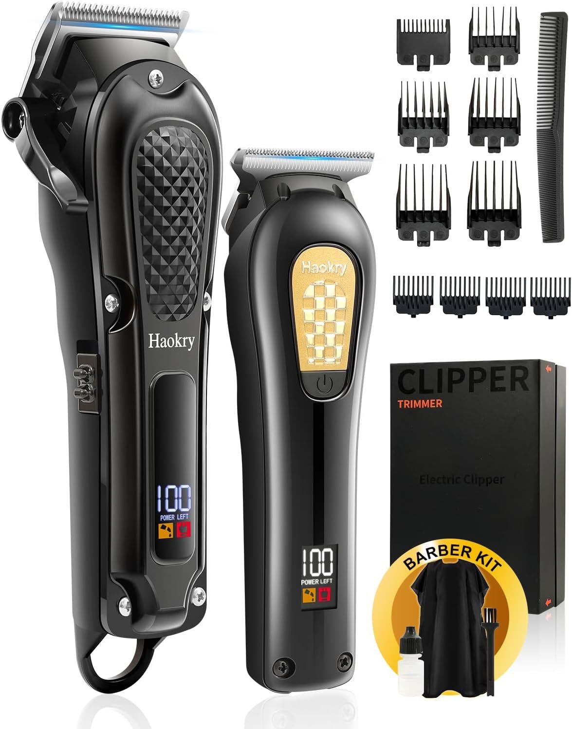 Haokry Hair Clippers & Trimmer for Men,Professional Barber Clippers and Trimmers Set,Mens Cordless Hair Clipper for Barbers Haircut Kit,Beard Trimmer,Rechargeable Electric Shaver Haokry Hair Clippers & Trimmer for Men,Professional Barber Clippers and Trimmers Set,Mens Cordless Hair Clipper for Barbers Haircut Kit,Beard Trimmer,Rechargeable Electric Shaver