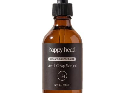 Happy Head Anti Gray Hair Serum for Men and Women with Vitamin B3, B6 & Peptide Complex, Hair Growth Support, Leave In Scalp Application for Daily Care Routine at Home, 2 oz Bottle