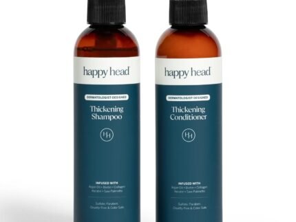 Happy Head Hair Shampoo & Conditioner Set for Men & Women with Biotin, Argan Oil, Collagen & Keratin, Daily Hair Care Routine for All Hair Types, Hydrating & Frizz Control Set for At Home Use