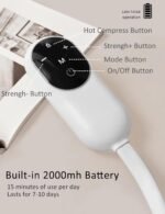 Head Massager with Hot Compress, 4 Massage Modes, 6 Airbags, 2000mAh Battery, Low Noise Operation, Forehead and Temple Relief