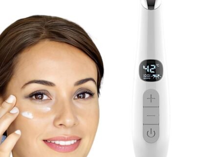 Heated Eye Wand, 3-in-1 Vibrating Eye Lift Wand, White