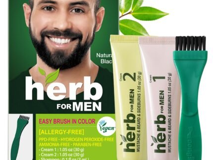 Herb for Men Mustache & Beard Dye (Natural Black, 1 Pack)