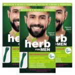 Herb for Men Mustache & Beard Dye (Natural Black, 3 Pack)