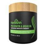 Herbishh Argan Hair Mask-Deep Conditioning & Hydration For Healthier Looking Hair for very Dry, Weak, Stressed Out Hair, No Silicones, No Sulphates, No Parabens (8.45 fl oz)