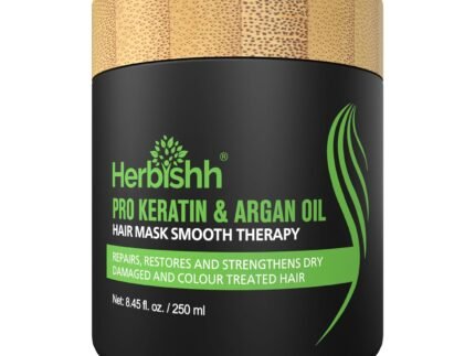 Herbishh Argan Hair Mask-Deep Conditioning & Hydration For Healthier Looking Hair for very Dry, Weak, Stressed Out Hair, No Silicones, No Sulphates, No Parabens (8.45 fl oz)