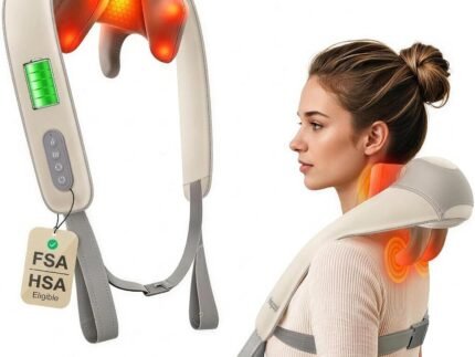 Heycool Cordless Neck Massager with Heat, FSA Eligible HSA, Gifts Women Men