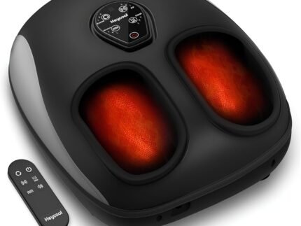 Heycool Shiatsu Foot Massager with Heat, Deep Kneading, Compression & Vibration Foot Massager Machine with Remote Control, Fits Size 13 for Home Relaxation, Office Workers & Seniors