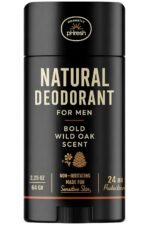 Honestly pHresh Prebiotic Natural Deodorant for Men – Aluminum & Baking Soda Free with 24 Hour Odor Protection. Clean Vegan Deodorant for Sensitive Skin. Made In USA – Bold Wild Oak Scent, 2.5 oz