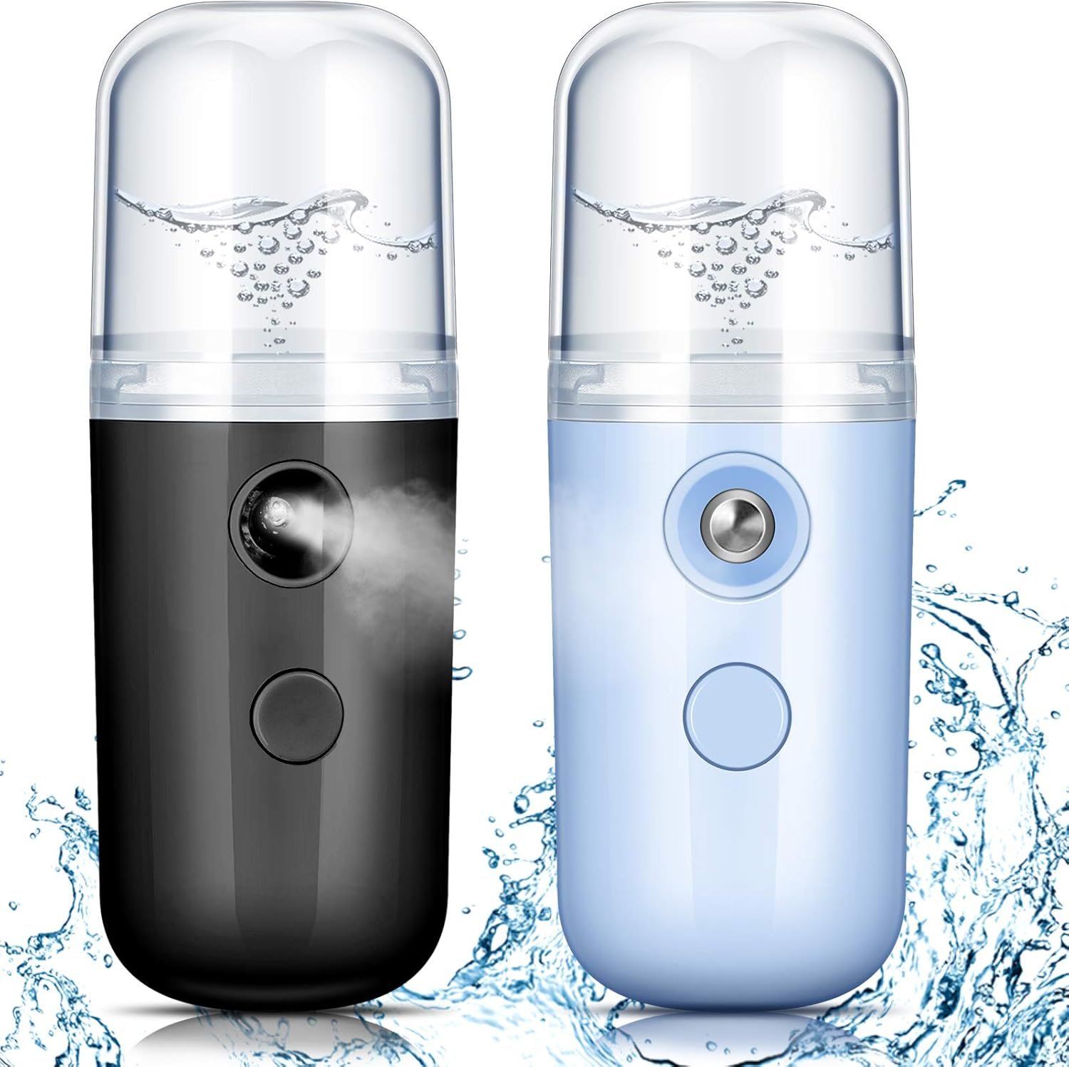 Honoson 2 Pack Nano Facial Mister Portable Sprayer(Black and Blue) Honoson 2 Pack Nano Facial Mister Portable Sprayer(Black and Blue)