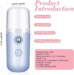 Honoson 2 Pack Nano Facial Mister for Lashes Sprayer,White and Blue