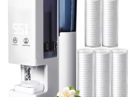 Hot Face Towel Heater Machine, Automatic Disposable Towel Warmer with Steam, 5-Second Heating, 55°C Constant Temperature, Portable Face Towel Steamer (1PC Towel Machine+100PCS Towels)