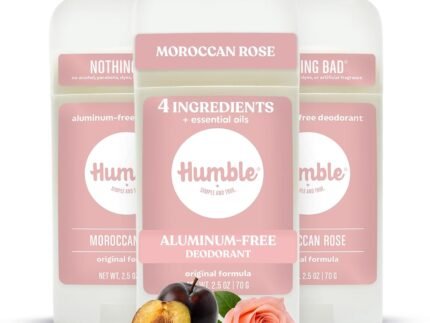 Humble Aluminum-Free Deodorant, Moroccan Rose – 3 Pack