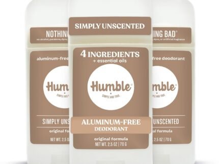 Humble Aluminum-Free Deodorant, Simply Unscented – 3 Pack