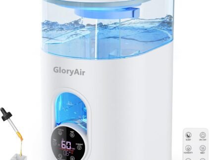 Humidifiers for Bedroom Large Room -GloryAir 6L Cool & Warm Mist Humidifier