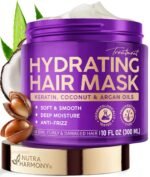 Hydrating Hair Mask for Dry, Damaged & Curly Hair – Keratin Treatment, 10oz