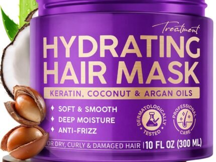 Hydrating Hair Mask for Dry, Damaged & Curly Hair – Keratin Treatment, 10oz