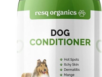 Hypoallergenic Dog Coat Conditioner- Detangles & Softens Fur, Calms Itching & Dryness, Organic Aloe Vera & Manuka Honey Soothes The Skin, Reduces Dandruff, Shedding, Scratching and More 16oz