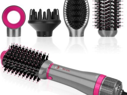 IG INGLAM Hair Dryer Brush Set, Interchangeable 4-in-1 Blowout Brush Kit
