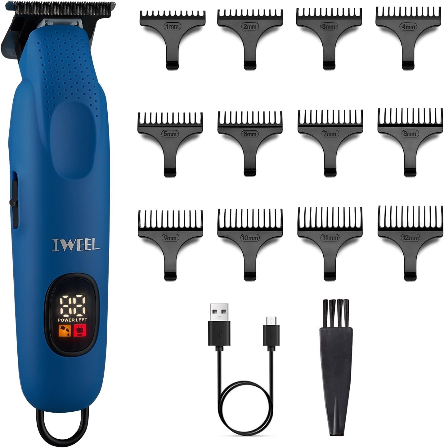 IWEEL Professional Beard Trimmer for Men - Electric Hair Clippers, IWEEL Professional Beard Trimmer for Men - Electric Hair Clippers, Zero Gapped T-Blade Edgers, Cordless Rechargeable Mustache Trimmer Grooming Kit for Body