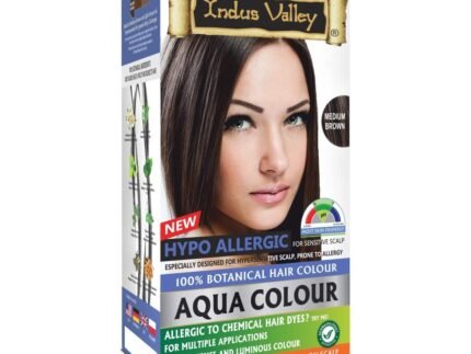 Indus Valley Aqua Hair Color Gray Coverage Hair Dye Allergy Free (Medium Brown),100% Organic Hair Dye for Grey Coverage, Natural Hair Color for Sensitive Skin, Safe & Non-Toxic