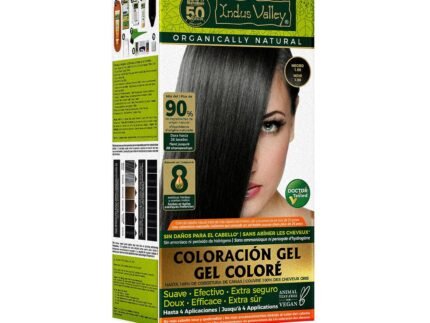 Indus Valley Black Hair Dye, Soft Black Organic Gel Hair Colour 1.0 Dark Black, Safer Alternative to Ammonia, Peroxide & Chemical Colours, Up to 100% Grey Coverage, Lasts 28 Shampoos