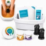 Ionic Foot Bath Detox Machine for Home Use & Salon, Ion Cleanse Foot Detox Machine with Tub, 2 Reusable Arrays, 90 Disposable Liners, 3 Sea Salts, 30-Min Auto-Off