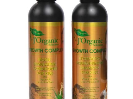 J’ Organic Solutions Biotin Hydrating, Strengthening shampoo & Conditioner Set Phthalates-Free, No Sulfate, Paraben-free Baby And Toddler Shampoo and Conditioner (2x 8oz)