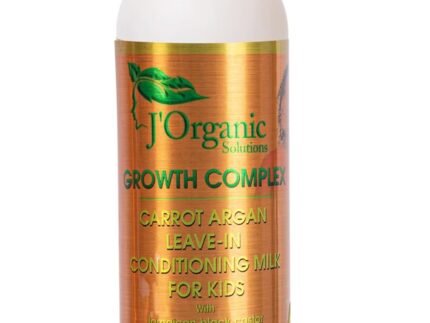 J'Organic Solutions Kids Carrot & Argan Leave-In Detangler with Jamaican Black Castor & Coconut Oils, detangler for curly hair, Revitalize & Sustain Healthy Hair