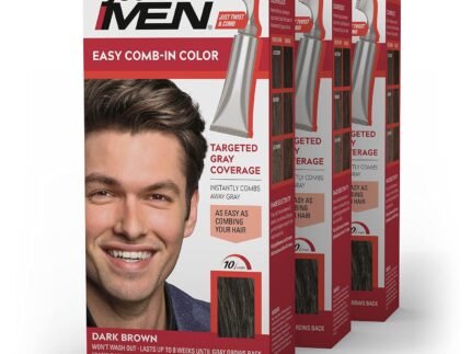 JUST FOR MEN Easy Comb-In Color, No-Mix, Dark Brown A-45 (3 Pack)