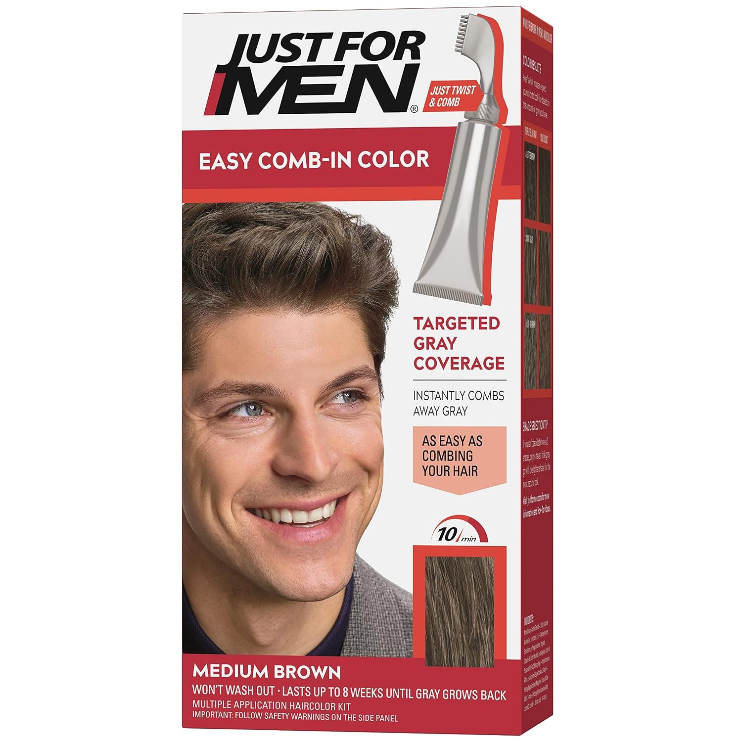 JUST FOR MEN Easy Comb-In Color, No-Mix, Medium Brown A-35 (1 Pack) JUST FOR MEN Easy Comb-In Color, No-Mix, Medium Brown A-35 (1 Pack)