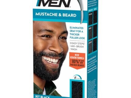 JUST FOR MEN Mustache & Beard Dye, Keratin, Black M-60 (1 Pack)