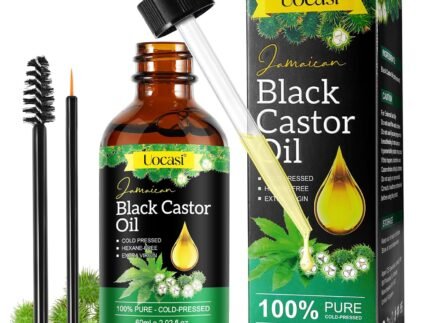 Jamaican Black Castor Oil – 100% Pure and Organic, Cold Pressed in Glass Bottles for Hair Growth, Eyebrow Nourishment, and Skin Hydration