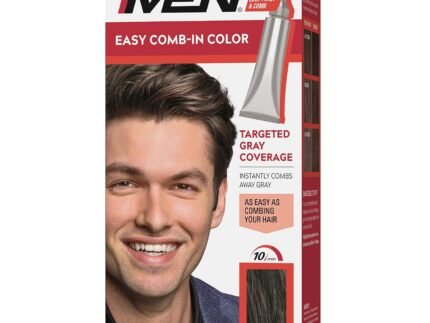 Just For Men Easy Comb-In Color Mens Hair Dye, Easy No Mix Application with Comb Applicator – Dark Brown, A-45, Pack of 1