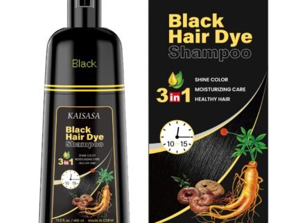 KAISASA Black Hair Dye Shampoo 3 in 1 for Gray Hair, Women & Men