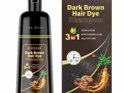 KAISASA Dark Brown Hair Dye Shampoo 3 in 1 for Gray Hair, Women & Men