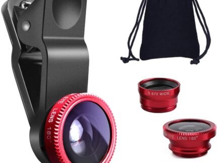 KINGMAS 3in1 Universal Fish Eye Lens, Macro Clip Wide-Angle Camera Lens Kit